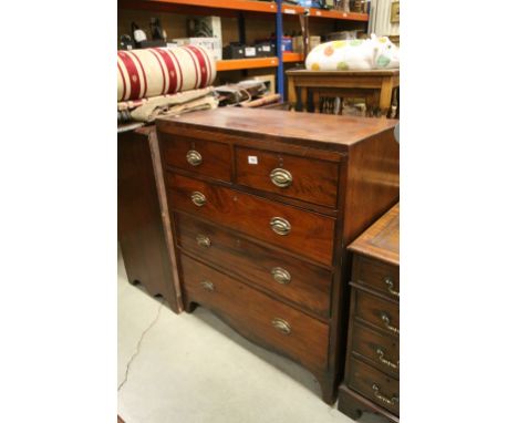 19th century Mahogany Caddy Topped Chest of Two Short over Three Long Drawers