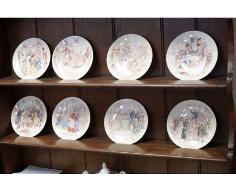 Set of eight Sarreguemines ceramic plates with Historical French scenes