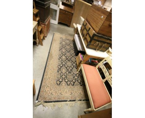 Large Blue Ground Floral Patterned Rug