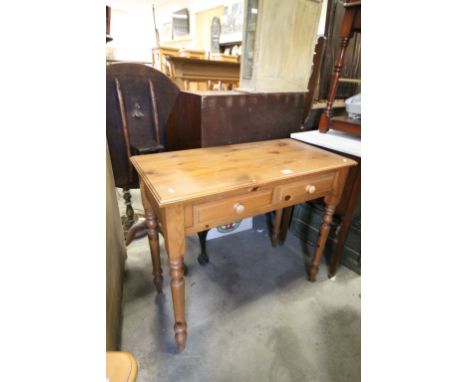 Modern Pine Writing Desk / Side Table with Two Drawers