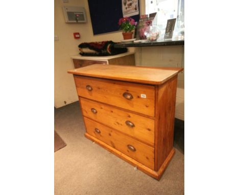 Early Vintage Pine Chest of Three Drawers