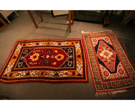 Brightly Coloured Rug and a Purple Ground Rug