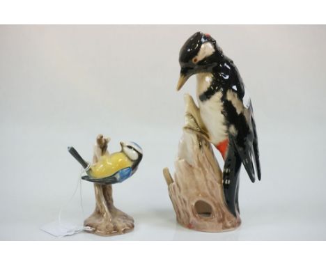 Goebel Woodpecker & a Blue Tit 