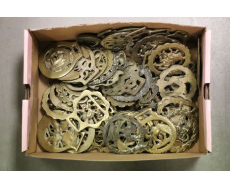 Box of vintage Horse brasses