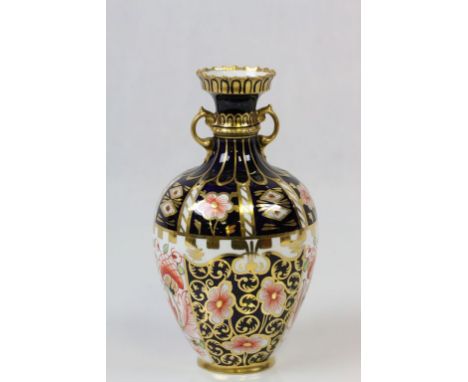 Royal Crown Derby Imari twin handle vase