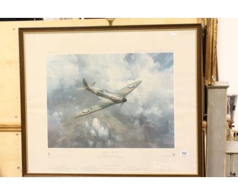 Framed & glazed Frank Wootton print "The First for the Few" ltd edition print signed by the Artist and four others