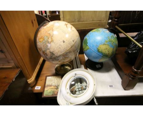 Replogle 12" Diameter ' World Classic Series ' Globe together with another Globe, Magnifying Lamp and Small Watercolour