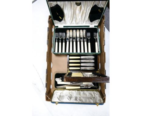 A Collection of Cased Vintage Cutlery 