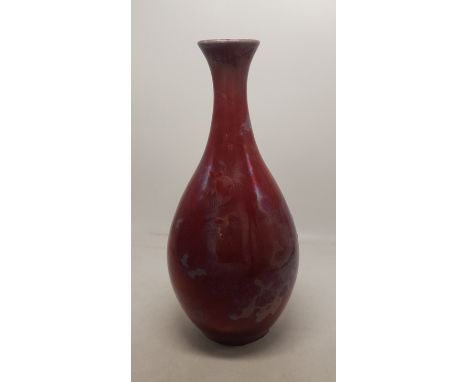 Red studio pottery vase, indestinctly signed to the base, 30cm in height. 