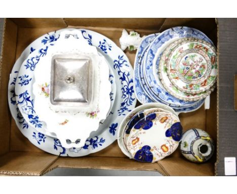 A Mixed Collection of Ceramics to include Copeland Blue Pot, Coalport and Nipon Globular Vase etc. (1 Tray) 