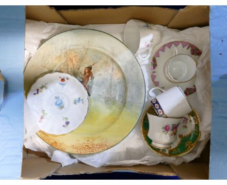 4 x pretty coffee cups &amp; saucers, Royal Crown Derby (2nd), Doulton &amp; 2 x Paragon, together with " Doulton series ware