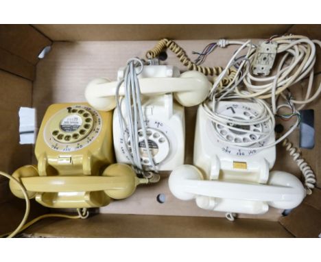 Three Vintage Mid Century Un Converted Dial Telephones 