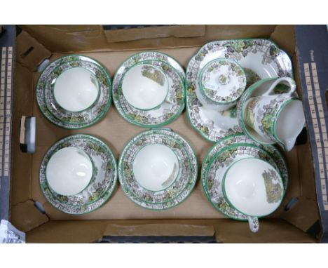 Copeland Spode Byron Patterned Tea Set 