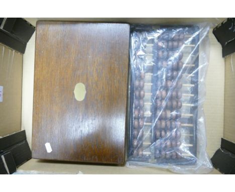 William Page &amp; Co. Silver Plated Fish Service together with an Abacus. (1 Tray) 
