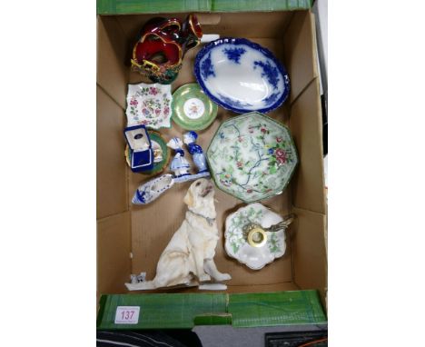 Ab mixed collection of items to include Large Country Artists Labrador figure, damaged rosetta patterned dish, Salisbury Chin