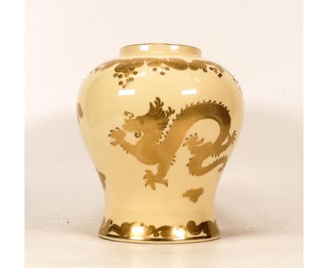 Coalport Kingsware Baluster Vase decorated with dragon and raised gilding. Height approx.: 27.5cm 