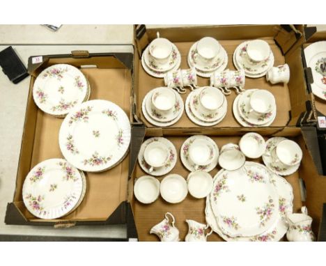 A large collection of Seconds Royal Albert Moss Rose Patterned Tea & Dinner ware to include trio's, cups & saucers, salad pla