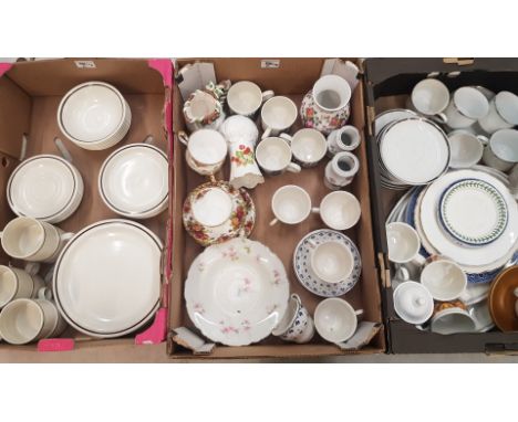 A mixed collection of ceramic items to include Churchill stonecast 30 piece tea and dinner set, Royal Albert Old Country rose