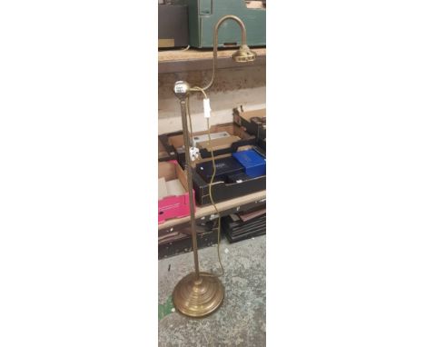 Brass reading/standard lamp (no shade) height 130cm. 