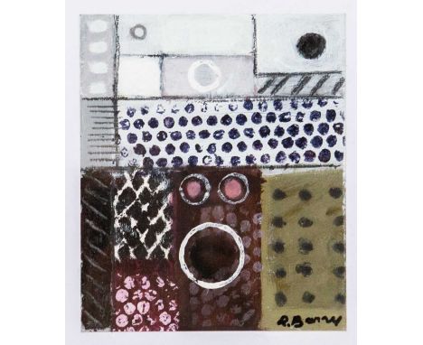 Ray BARRY (1931-2022) Circuit Acrylic on card, signed, titled to artist's label verso, 16cm x 13.5cm, 38.5cm x 32cm framed.
R