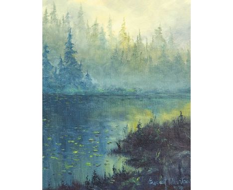 Ernest ROBERTSON (1939) Foggy Morning  Oil on canvas, signed and dated '79, Alexander Art Center, Alaska receipt verso, 25cm 