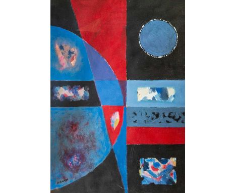 Ray BARRY (1931-2022) Orbit Acrylic on card, signed, titled to artist's label verso, 69cm x 49cm, 78cm x 58cm framed.
Ray Bar