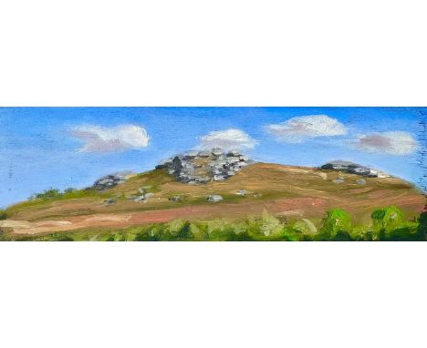 Chris SMITH (1950) Hill Stack Oil on board, signed, titled to artist's label verso, 12.5cm x 37.5cm, 21cm x 46cm framed.
 
ra