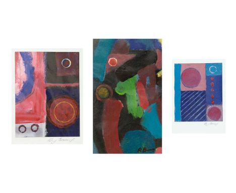 Ray BARRY (1931-2022) Three Original works Each acrylic on card, each signed and titled with artist's label, 18cm x 11cm, 14.