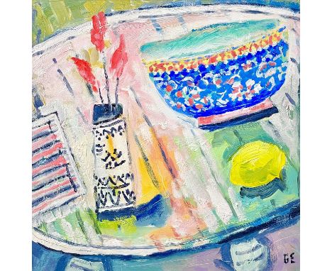 Graham EVERNDEN (1947) Tabletop Oil on board, signed with initials, further signed, titled and dated 2023 verso, 29cm x 29cm,