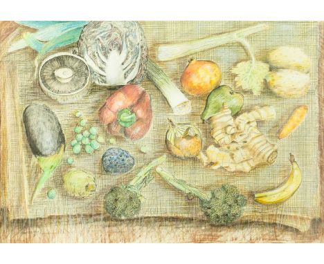 Ray BARRY (1931-2022) Kitchen Still Life Pastel, signed and dated 91, 58cm x 82.5cm, 77cm x 99.5cm.Ray Barry loved Cornwall a