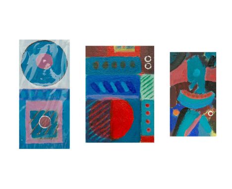 Ray BARRY (1931-2022) Three Original Works Each acrylic on card, each signed and titled with artist's label, 20cm x 11.5cm, 2