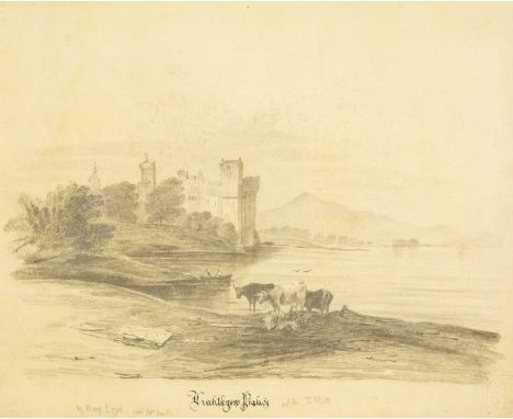 Linlithgow Palace 19th Century Graphite Study Titled, blindstamped with Turnbull Superfine London Board, possible follower of