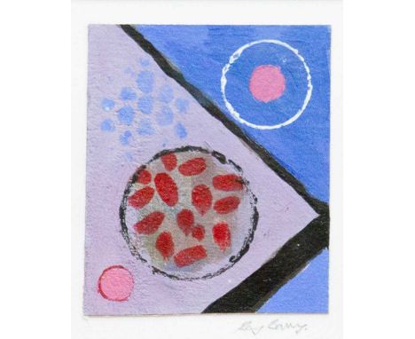 Ray BARRY (1931-2022) Domain  Acrylic on canvas, signed to margin, titled with artist's label verso, 14cm x 11.5cm, 37cm x 32