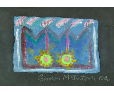 Gordon McINTOSH (XX-XXI) Wheal Pleasure Mixed media on card, signed and dated '04, inscription to the journalist Frank Ruhrmu