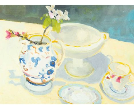 Sally HOLMAN (1949) Still Life Oil on board, signed verso, 28.5cm x 38.5cm, 35.5cm x 45.5cm framed.