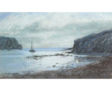 John CAWTHORNE (XX-XXI) Lulworth Cove, Dorset Pastel, signed, 26cm x 43cm. 43cm x 58cm framed.