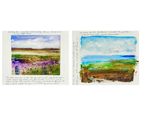 Amanda HOSKIN (1965) 'Pages from the Sketchbook- Dozmary Pool' and one other Prints, 48cm x 55cm including frames.