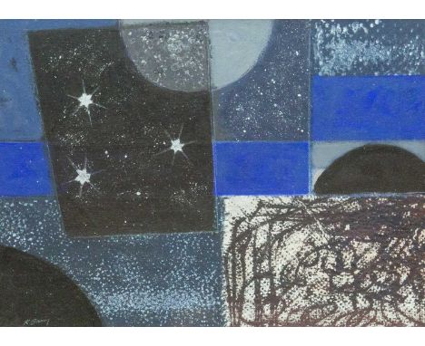 Ray BARRY (1931-2022) Starlight  Acrylic on card, signed, titled to artist's label verso, 29cm x 39cm, 50.5cm x 60.5cm framed