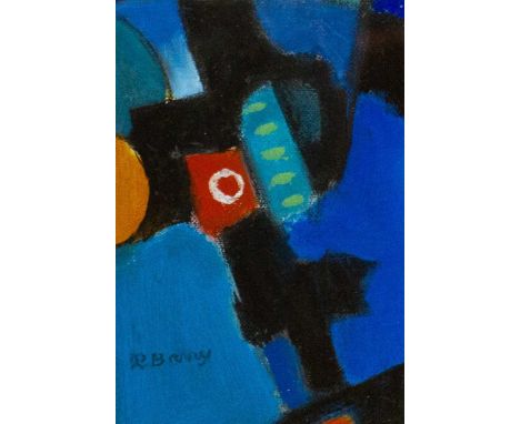 Ray BARRY (1931-2022) Blue Series 4 Acrylic on card, signed, titled to artist's label verso, 18cm x 12cm, 35cm x 29.5cm frame