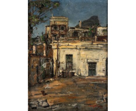 Pieter Willem Frederick Wenning (South African 1873-1921) MALAY QUARTER, LION'S HEAD signed oil on canvas Scholtz, J. du P. D