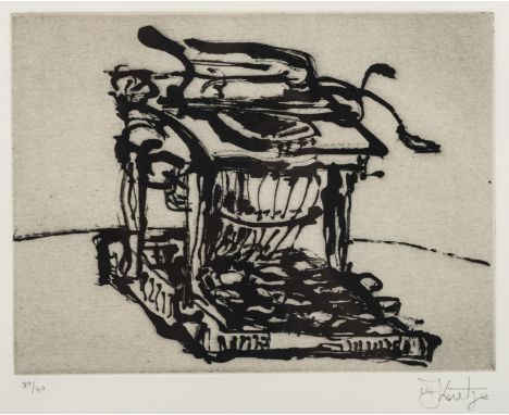 William Joseph Kentridge (South African 1955-) TYPEWRITER sugarlift etching, signed and numbered 39/40 in pencil in the margi