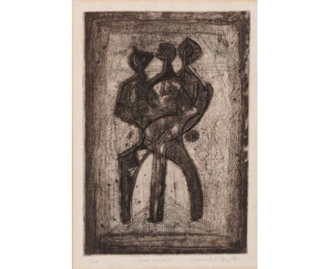 Dirk Adriaan Meerkotter (South African 1922-) GRASP VAN DRIE etching, signed, dated '81, inscribed with the title and numbere