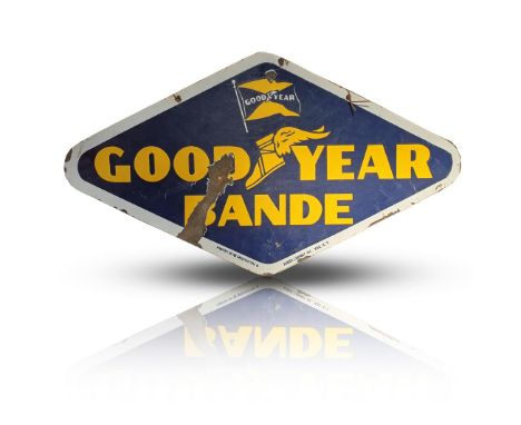 GOOD YEAR TYRES SIGN an original double sided enamel sign 