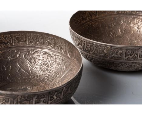 A COLLECTION OF SILVER BOWLS Possibly 19th Century with various forms and engravings in sterling silver, 12cm wide, 505g all 