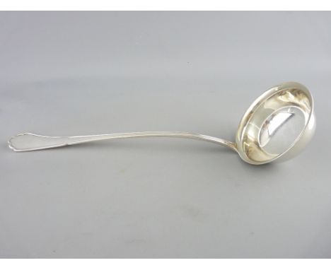 GERMAN HALLMARKED SILVER SOUP LADLE, circa 1920, 159grms, 31cms L