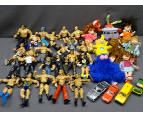 W W E PLASTIC FIGURES by Jakko, Beanie Babies and similar and a quantity of Diecast vehicles including Corgi, Aston Martin ET