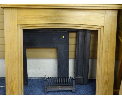 STOVAX CAST IRON FIREPLACE WITH GRATE and contemporary pine surround