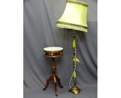 EMPIRE STYLE DRUM SHAPED OCCASIONAL TABLE and an onyx standard lamp E/T