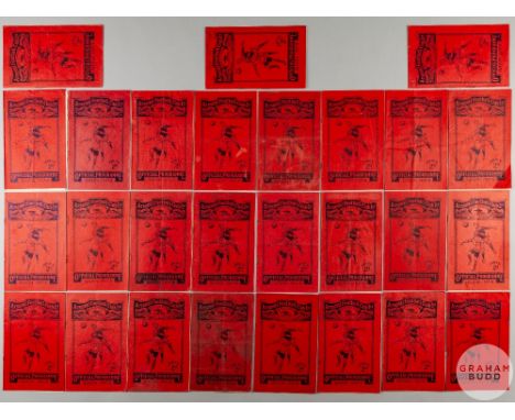 Complete run of Arsenal home match programmes, 1937-38, lacking Leicester City, 2nd February 1938, Stoke City 5th March 1938,