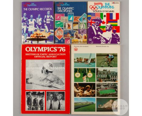 A selection of guidebooks, reports and programmes relating to the 1976 Montreal Olympic Games, including The Olympians - a th
